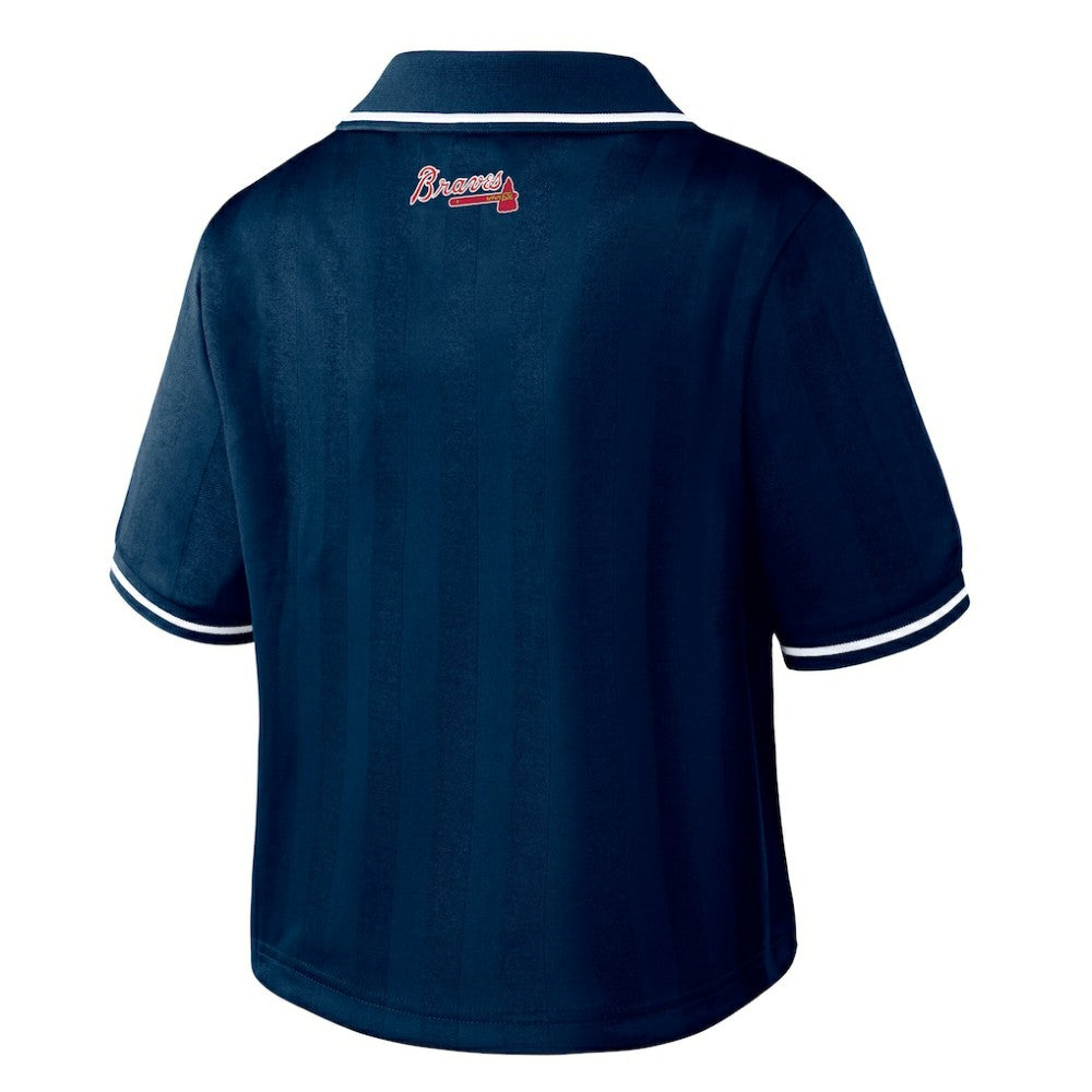 MLB Atlanta Braves WEAR by Erin Andrews Women's Cropped Polo