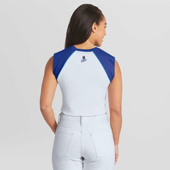 MLB Kansas City Royals WEAR by Erin Andrews Women's Cooperstown Cropped Raglan Tank Top