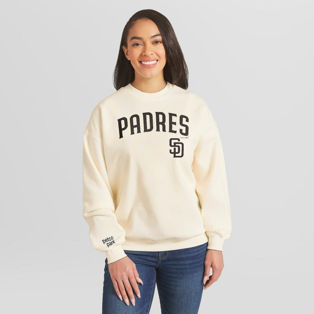 MLB San Diego Padres WEAR by Erin Andrews Women's Heavyweight Crew Neck Sweatshirt