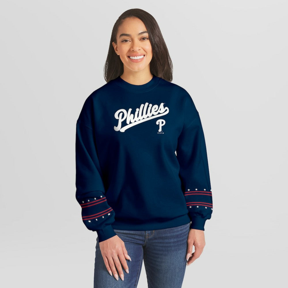 MLB Philadelphia Phillies WEAR by Erin Andrews Women's Americana Heavyweight Fleece Sweatshirt