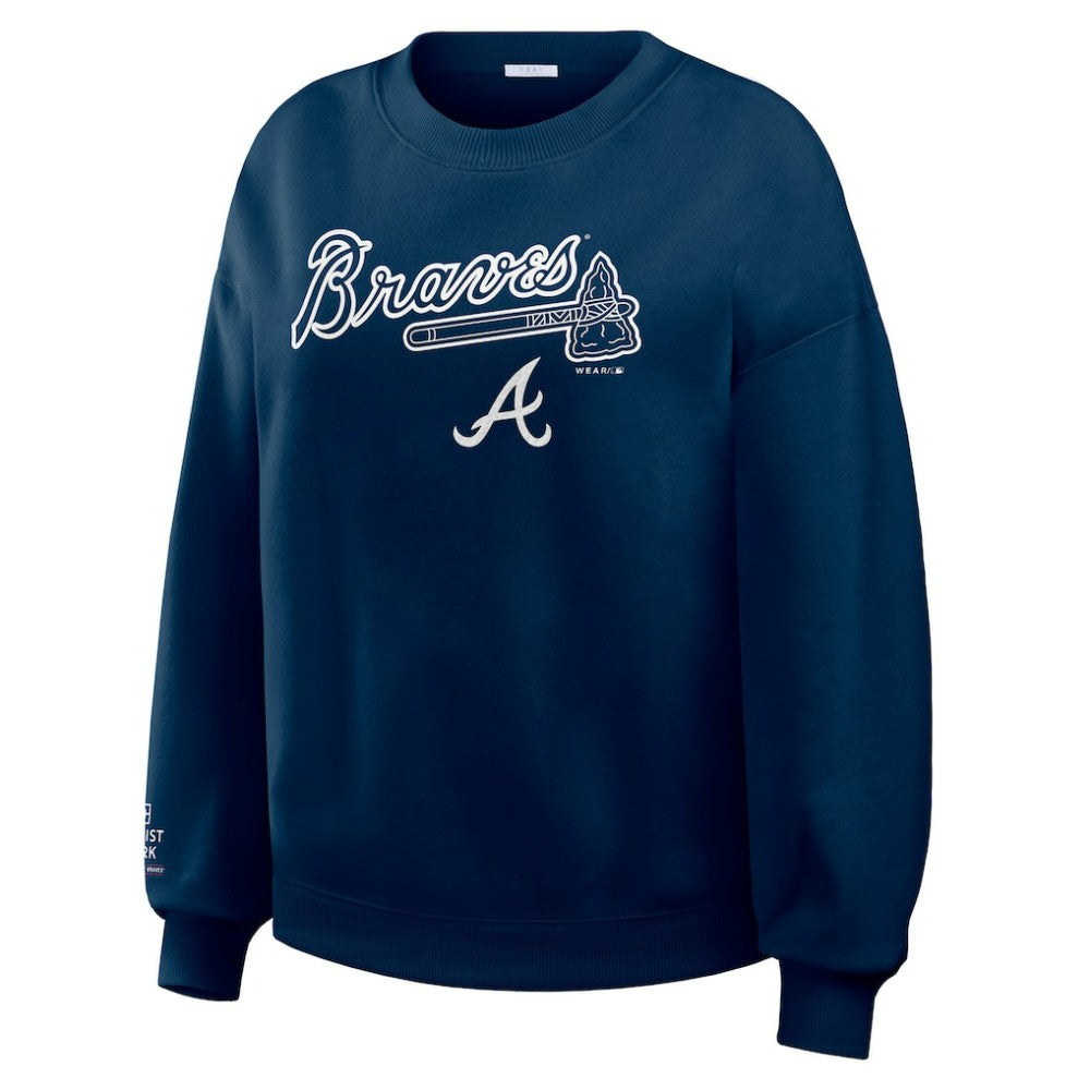 MLB Atlanta Braves WEAR by Erin Andrews Women's Heavyweight Crew Neck Sweatshirt