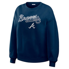 MLB Atlanta Braves WEAR by Erin Andrews Women's Heavyweight Crew Neck Sweatshirt