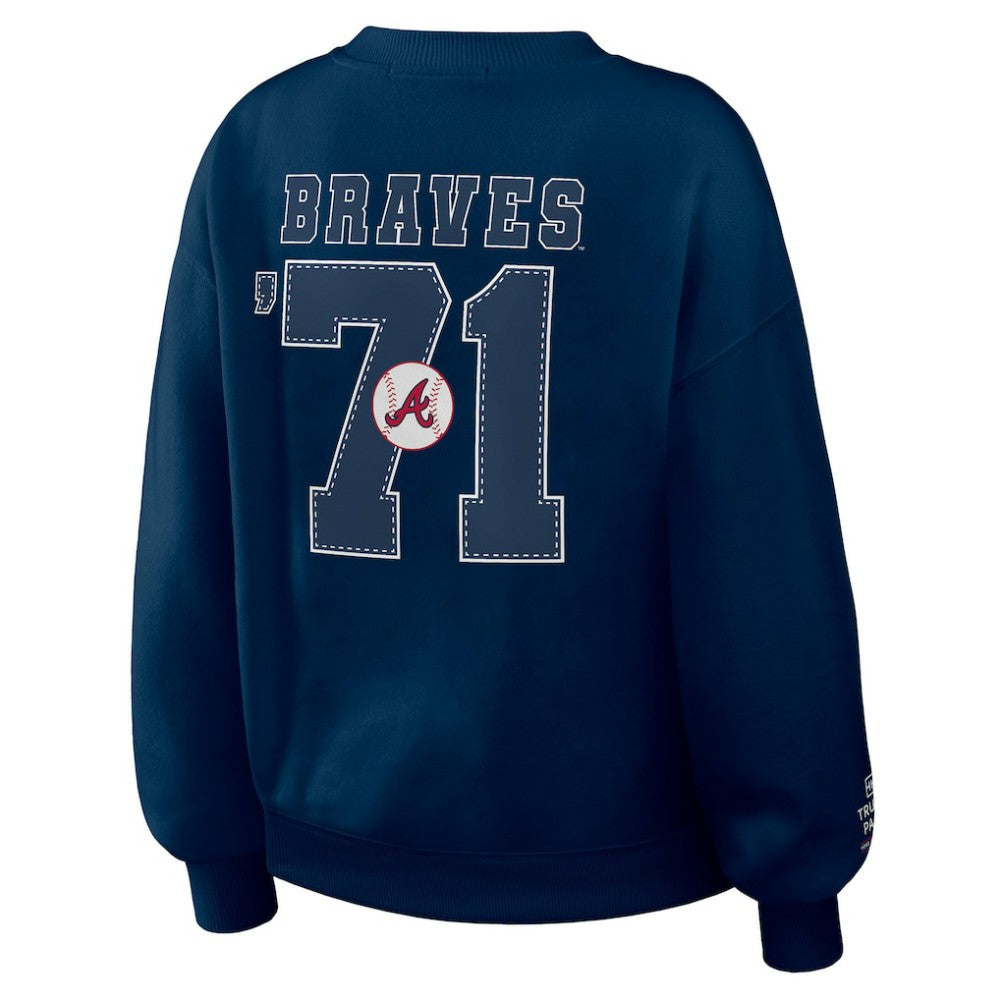 MLB Atlanta Braves WEAR by Erin Andrews Women's Heavyweight Crew Neck Sweatshirt