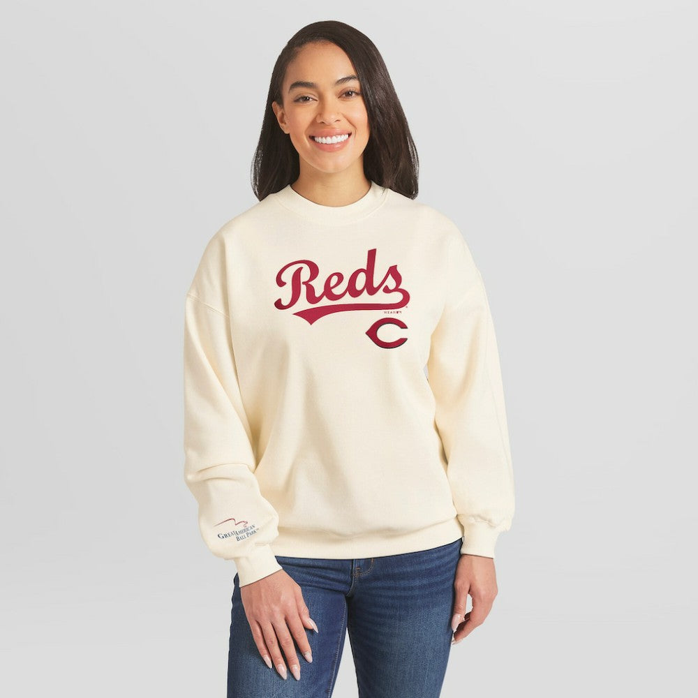 MLB Cincinnati Reds WEAR by Erin Andrews Women's Heavyweight Crew Neck Sweatshirt