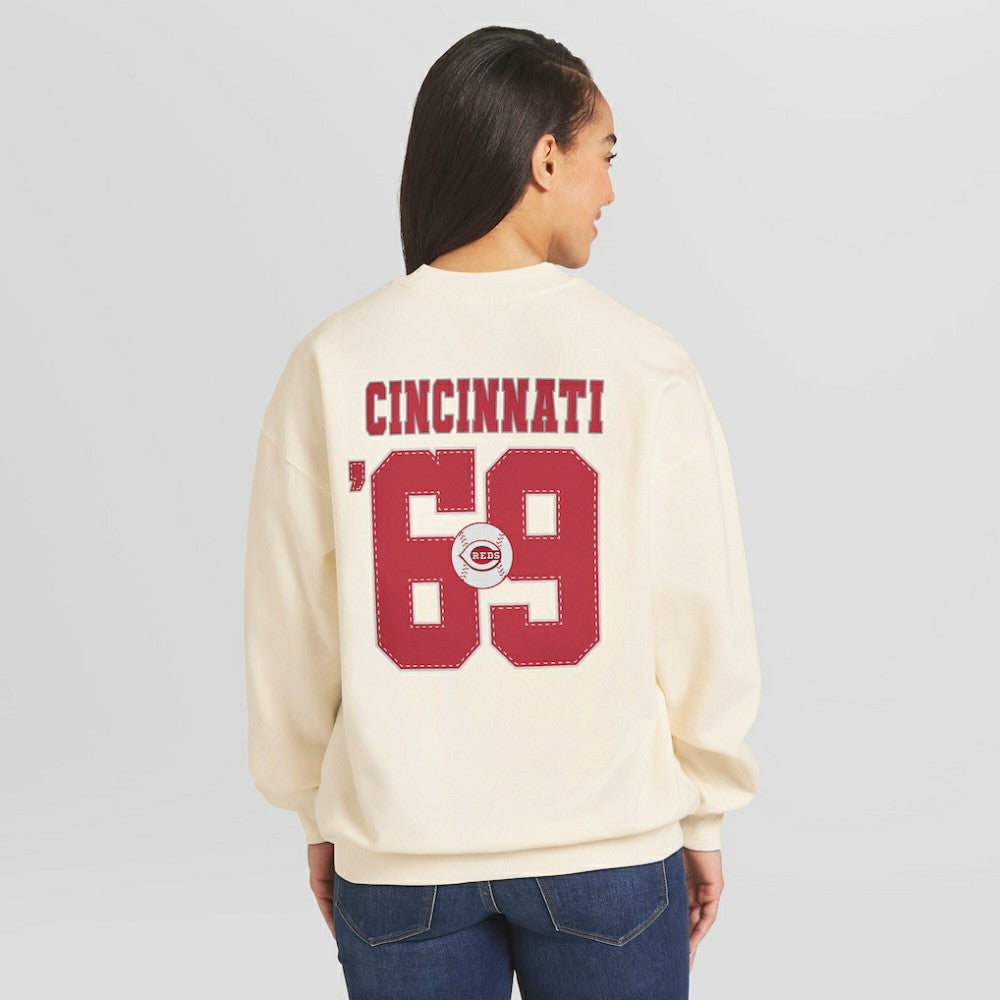 MLB Cincinnati Reds WEAR by Erin Andrews Women's Heavyweight Crew Neck Sweatshirt