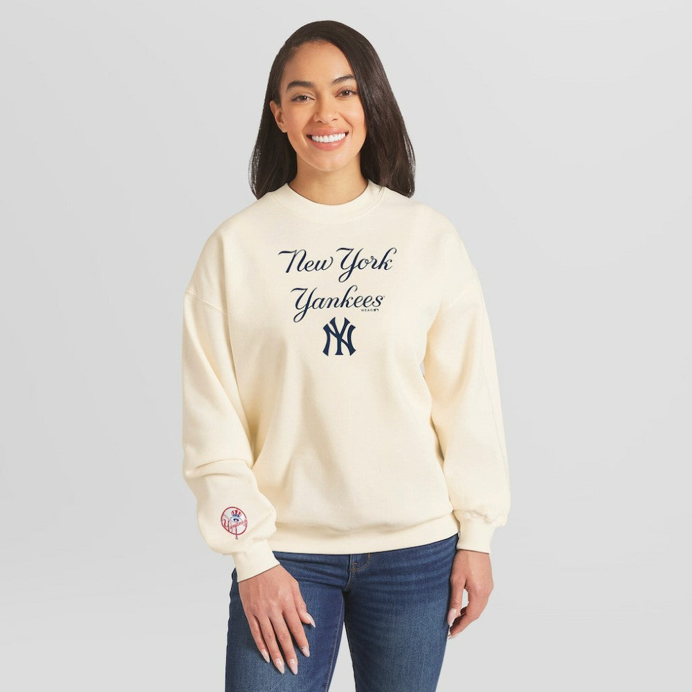 MLB New York Yankees WEAR by Erin Andrews Women's Heavyweight Crew Neck Sweatshirt