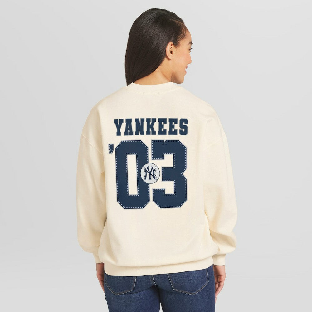 MLB New York Yankees WEAR by Erin Andrews Women's Heavyweight Crew Neck Sweatshirt