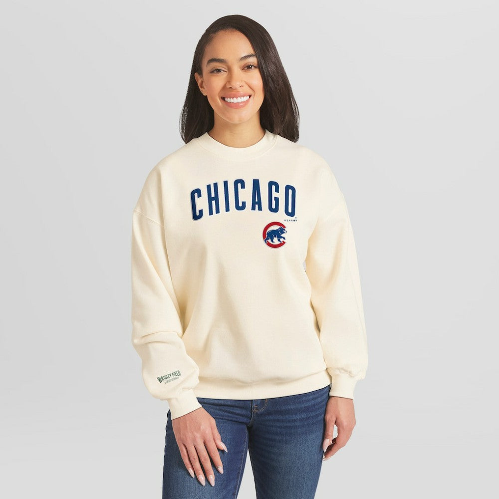 MLB Chicago Cubs WEAR by Erin Andrews Women's Heavyweight Crew Neck Sweatshirt