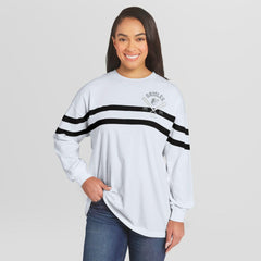 MLB Baltimore Orioles WEAR by Erin Andrews Women's Oversized Long Sleeve Striped T-Shirt