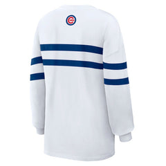 MLB Chicago Cubs WEAR by Erin Andrews Women's Oversized Long Sleeve Striped T-Shirt