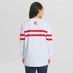 MLB Cincinnati Reds WEAR by Erin Andrews Women's Oversized Long Sleeve Striped T-Shirt