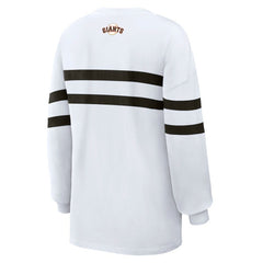 MLB San Francisco Giants WEAR by Erin Andrews Women's Oversized Long Sleeve Striped T-Shirt