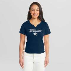 MLB Houston Astros WEAR by Erin Andrews Women's Notch Neck Cropped T-Shirt