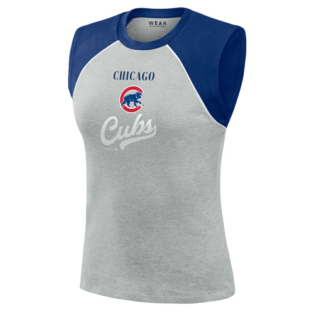 MLB Chicago Cubs WEAR by Erin Andrews Women's Cropped Raglan Tank Top