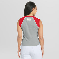 MLB Philadelphia Phillies WEAR by Erin Andrews Women's Cropped Raglan Tank Top