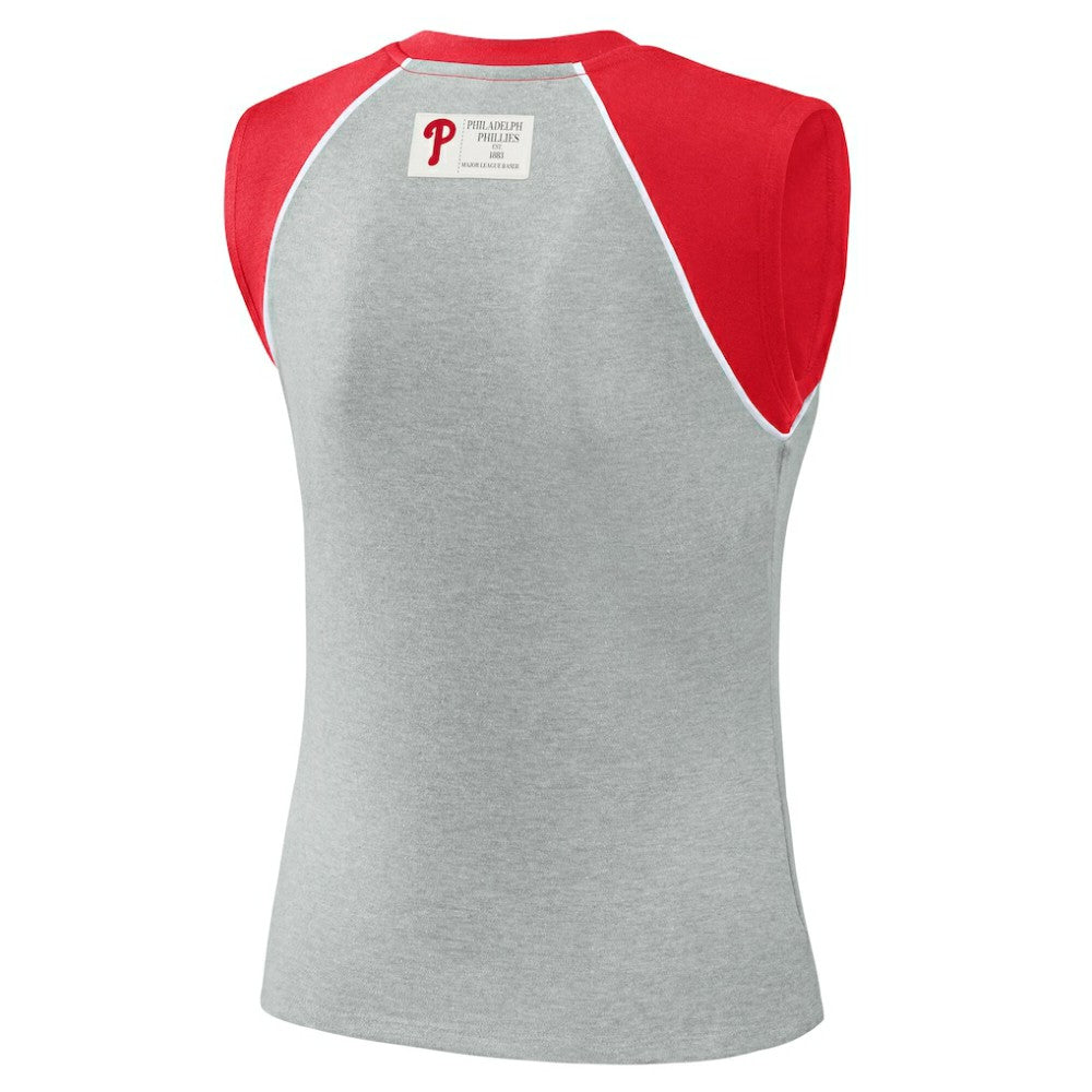 MLB Philadelphia Phillies WEAR by Erin Andrews Women's Cropped Raglan Tank Top