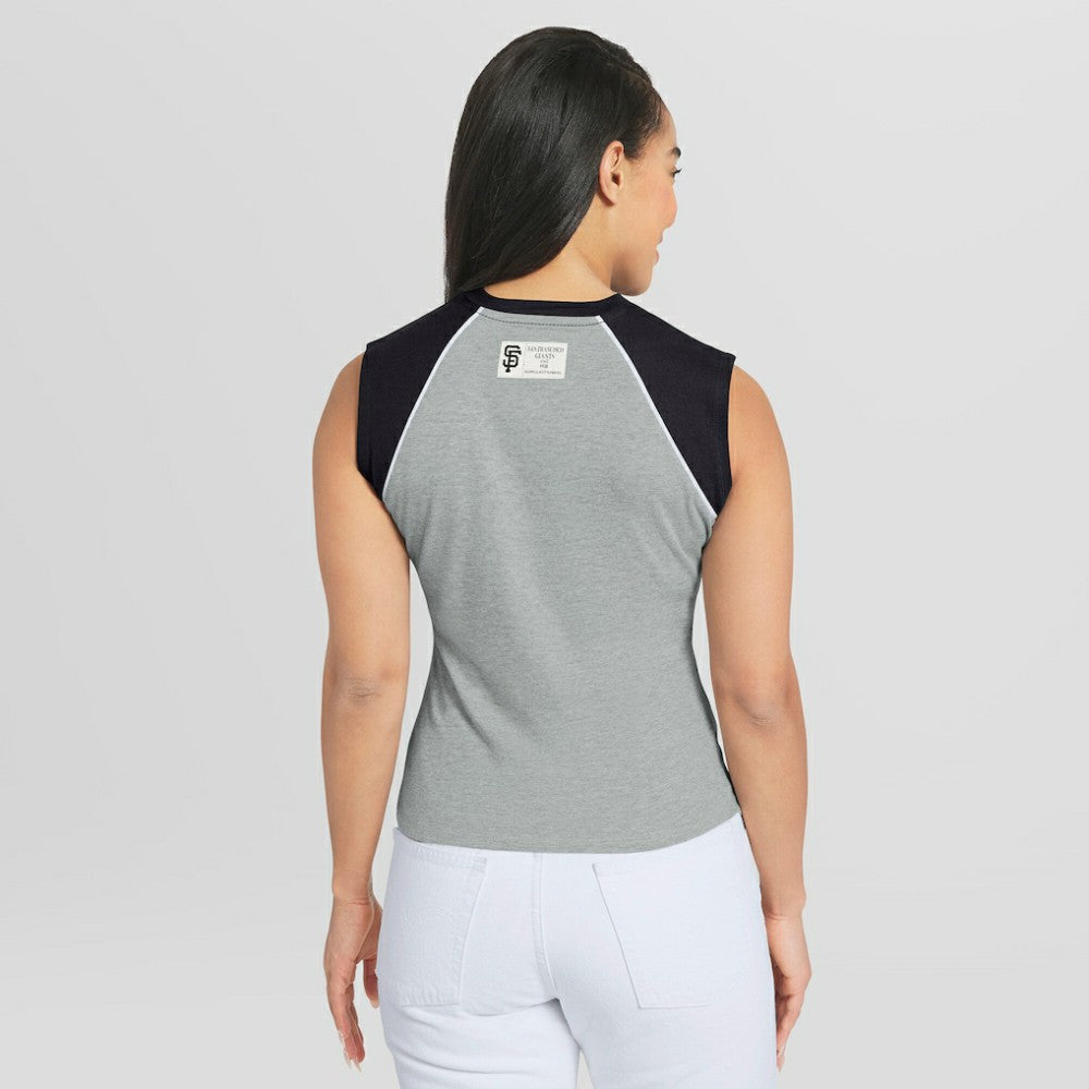 MLB San Francisco Giants WEAR by Erin Andrews Women's Cropped Raglan Tank Top