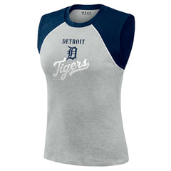 MLB Detroit Tigers WEAR by Erin Andrews Women's Cropped Raglan Tank Top
