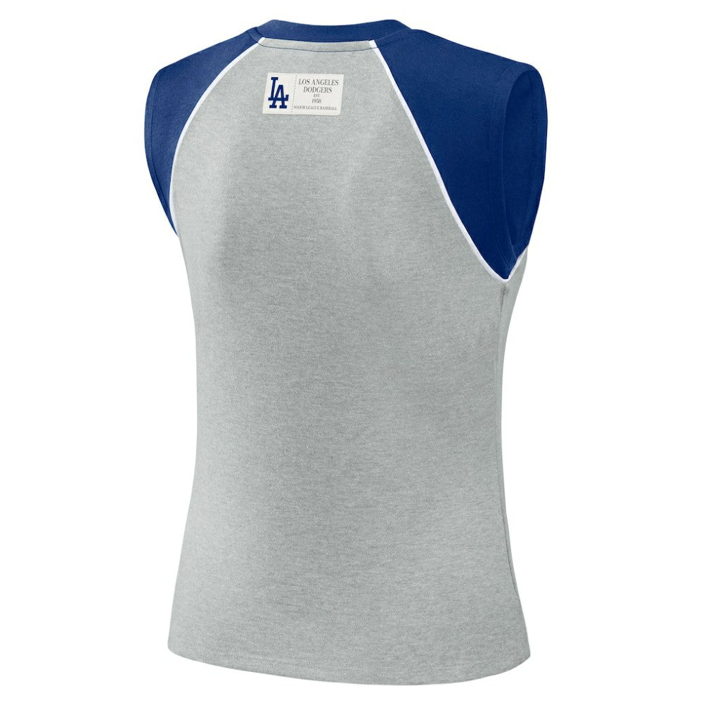 MLB Los Angeles Dodgers WEAR by Erin Andrews Women's Cropped Raglan Tank Top