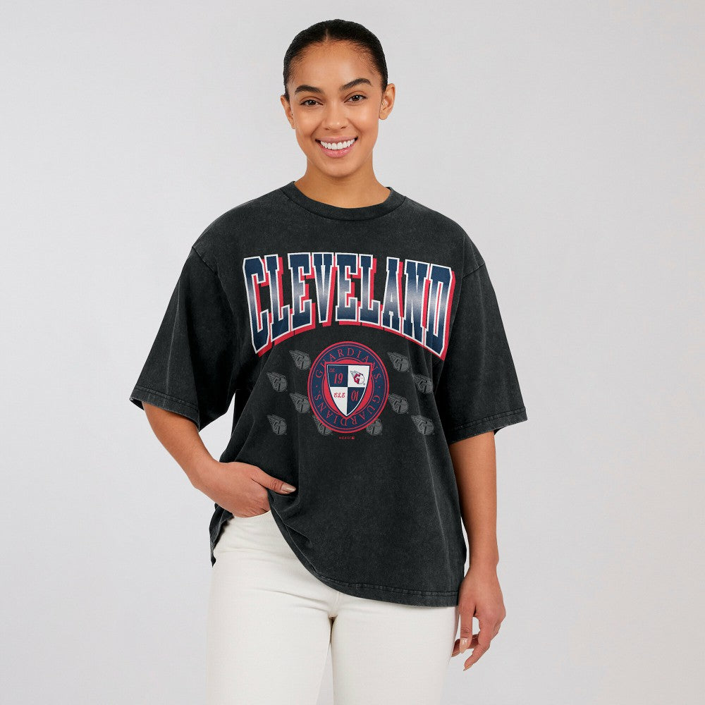 MLB Cleveland Guardians WEAR by Erin Andrews Women's Oversized Boyfriend T-Shirt