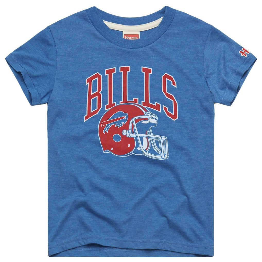 Homage Youth Helmet Retro Tri-Blend T-Shirt - Buffalo Bills