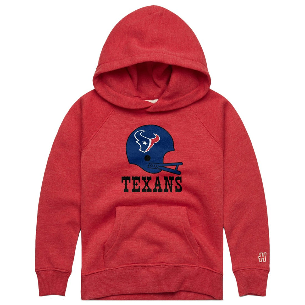 Homage Youth Big Helmet Tri-Blend Hoodie - Houston Texans