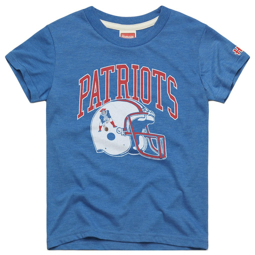 Homage Youth Helmet Retro Tri-Blend T-Shirt - New England Patriots