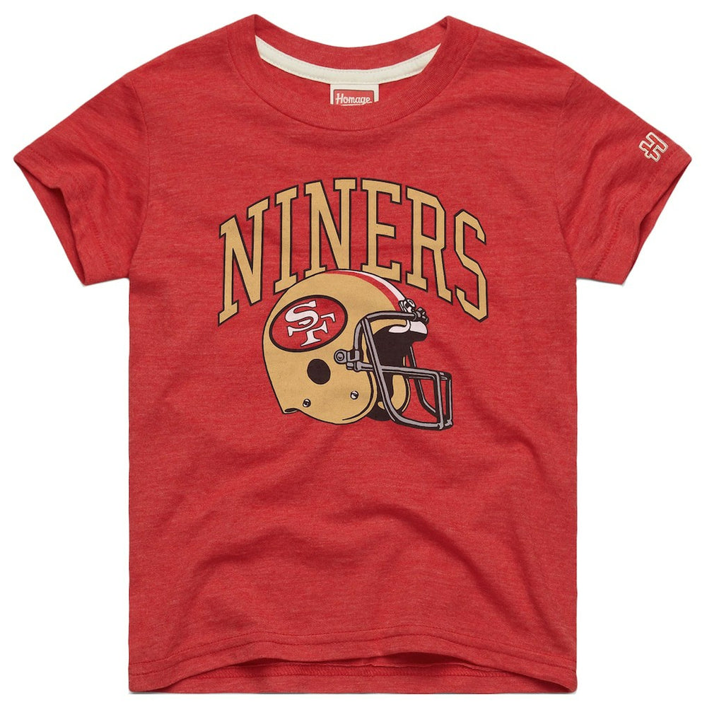 Homage Youth Helmet Retro Tri-Blend T-Shirt - San Francisco 49ers