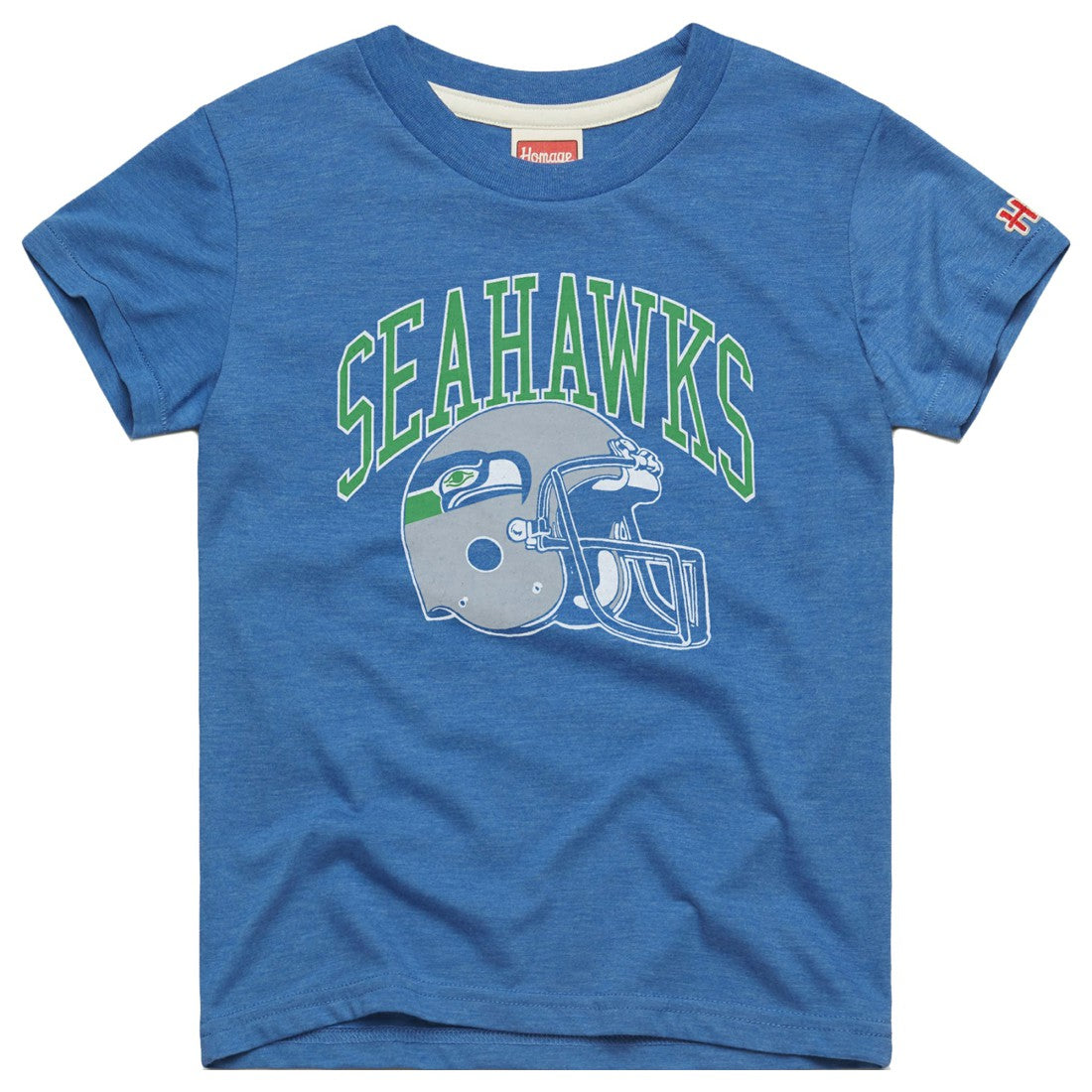Homage Youth Retro Helmet Tri-Blend T-Shirt - Seattle Seahawks
