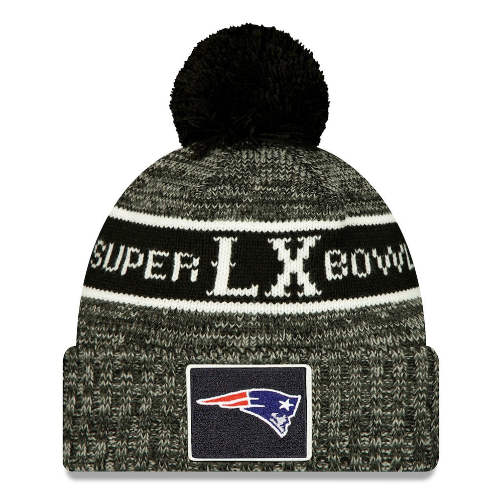 Super Bowl LX Cuffed Knit Hat with Pom - New England Patriots