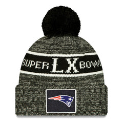 Super Bowl LX Cuffed Knit Hat with Pom - New England Patriots