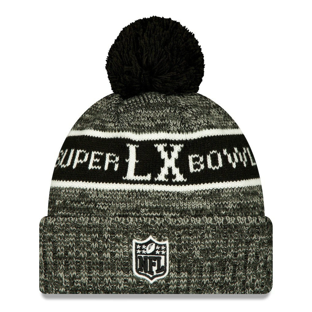 Super Bowl LX Cuffed Knit Hat with Pom - New England Patriots