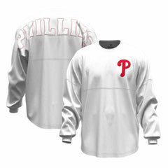 MLB Philadelphia Phillies Fanatics Women's Baseball Stitch Spirit Jersey Long Sleeve T-Shirt