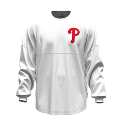 MLB Philadelphia Phillies Fanatics Women's Baseball Stitch Spirit Jersey Long Sleeve T-Shirt