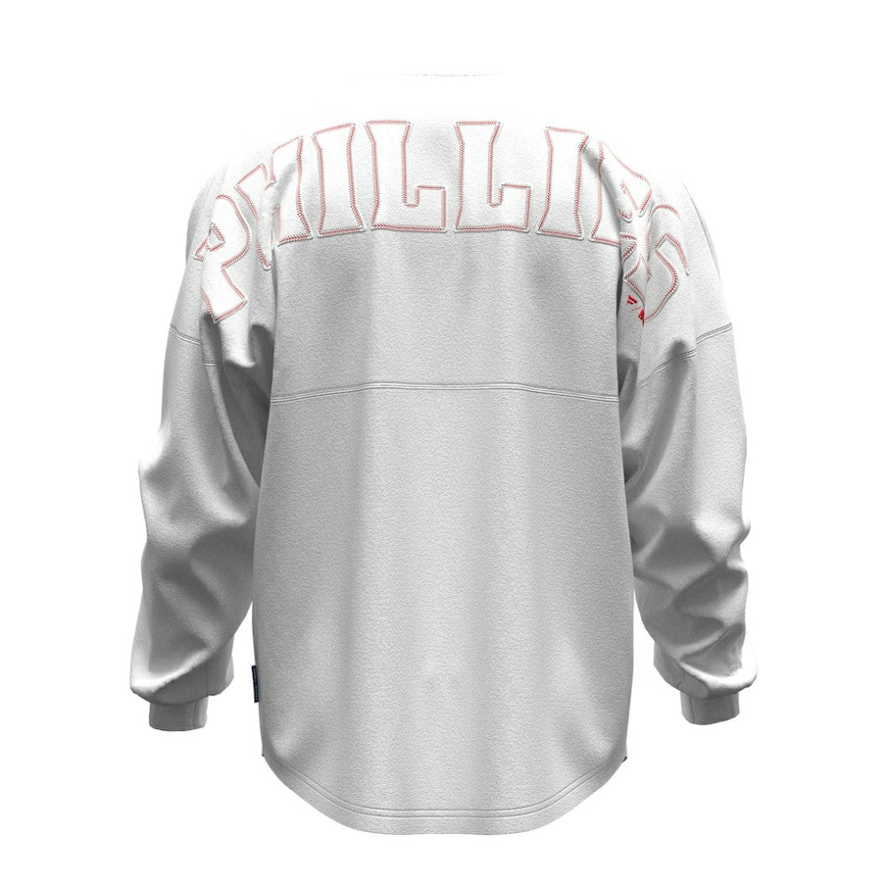 MLB Philadelphia Phillies Fanatics Women's Baseball Stitch Spirit Jersey Long Sleeve T-Shirt