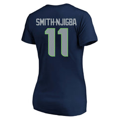 Jaxon Smith-Njigba  Women's Super Bowl LX Patch Plus Size Name & Number V-Neck T-Shirt - Seattle Seahawks