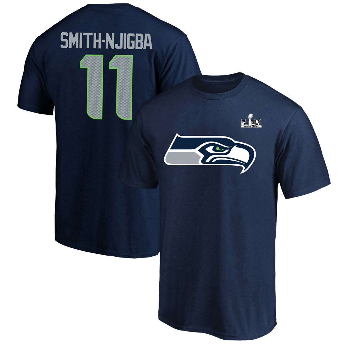 Jaxon Smith-Njigba  Super Bowl LX Patch Big & Tall Name & Number T-Shirt - Seattle Seahawks