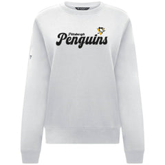 NHL White Pittsburgh Penguins Levelwear Women's Yvette Big Script Tri-Blend Sweatshirt