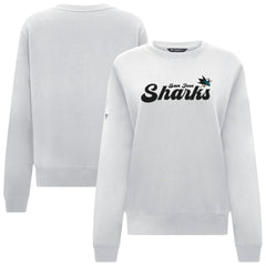 NHL White San Jose Sharks Levelwear Women's Yvette Big Script Tri-Blend Sweatshirt