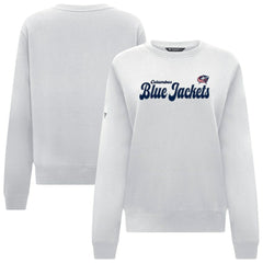 NHL White Columbus Blue Jackets Levelwear Women's Yvette Big Script Tri-Blend Sweatshirt