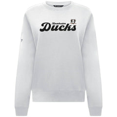 NHL White Anaheim Ducks Levelwear Women's Yvette Big Script Tri-Blend Sweatshirt