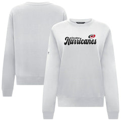 NHL White Carolina Hurricanes Levelwear Women's Yvette Big Script Tri-Blend Sweatshirt