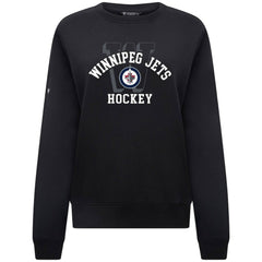 NHL Black Winnipeg Jets Levelwear Women's Yvette Limelight Big Letter Sweatshirt