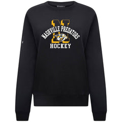 NHL Black Nashville Predators Levelwear Women's Yvette Limelight Big Letter Sweatshirt