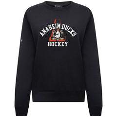 NHL Black Anaheim Ducks Levelwear Women's Yvette Limelight Big Letter Sweatshirt