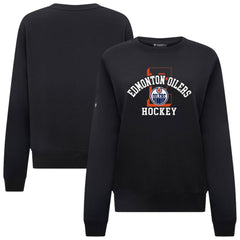 NHL Black Edmonton Oilers Levelwear Women's Yvette Limelight Big Letter Sweatshirt