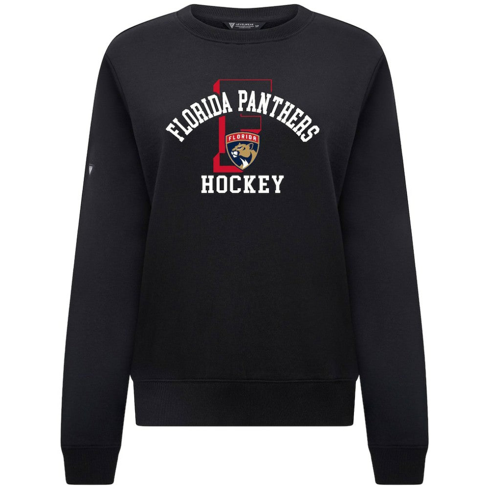 NHL Black Florida Panthers Levelwear Women's Yvette Limelight Big Letter Sweatshirt
