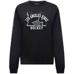 NHL Black Los Angeles Kings Levelwear Women's Yvette Limelight Big Letter Sweatshirt