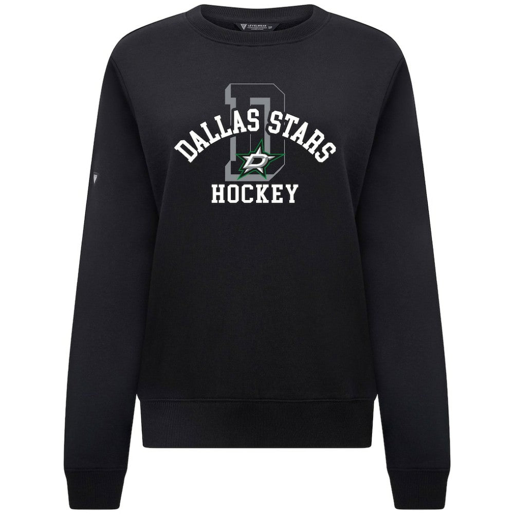 NHL Black Dallas Stars Levelwear Women's Yvette Limelight Big Letter Sweatshirt