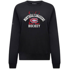 NHL Black Montreal Canadiens Levelwear Women's Yvette Limelight Big Letter Sweatshirt